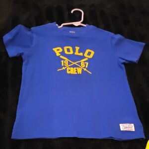 Polo by Ralph Lauren Kids Tee in Blue with Yellow Logo